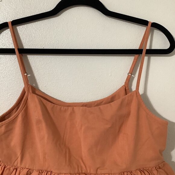 Maeve by Anthropologie Strappy Casual Orange Ruffled Bubble Hem Tank Top L - Picture 2 of 9